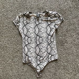 Snake Print Thong Bodysuit